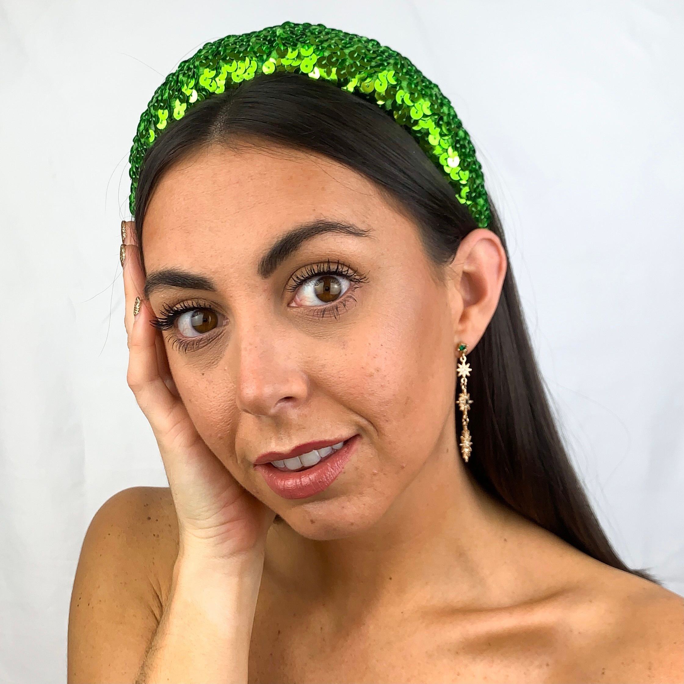 Lila Green Sequin Padded Headband